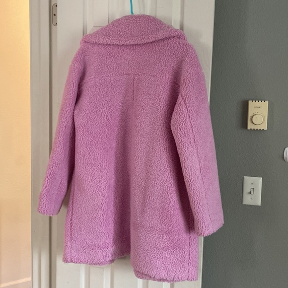 Pink longline teddy jacket - Picture 2 of 3